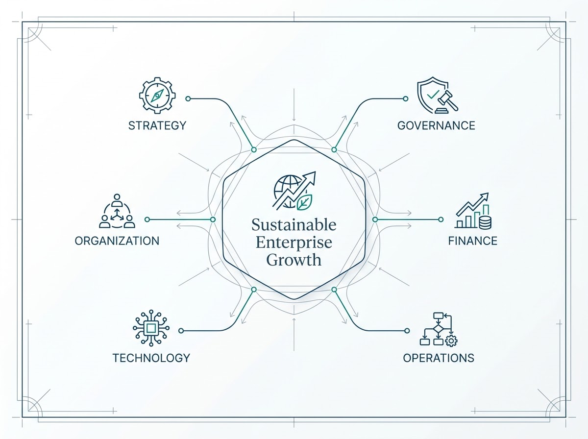 Conceptual diagram of the Dayananta Enterprise Growth Architecture framework